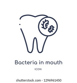 Linear bacteria in mouth icon from Dentist outline collection. Thin line bacteria in mouth icon isolated on white background. bacteria in mouth trendy illustration