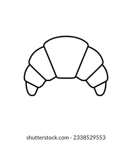 Linear bakery croissant line icon for food apps and websites. Vector illustration.