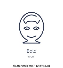 Linear bald icon from Education outline collection. Thin line bald icon isolated on white background. bald trendy illustration