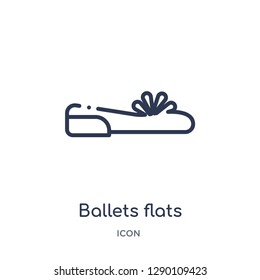 Linear ballets flats icon from Clothes outline collection. Thin line ballets flats vector isolated on white background. ballets flats trendy illustration