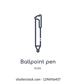 Linear ballpoint pen icon from Education outline collection. Thin line ballpoint pen icon isolated on white background. ballpoint pen trendy illustration