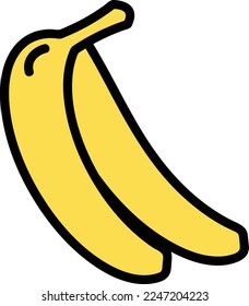 Ilustración del vector del icono del plátano lineal
