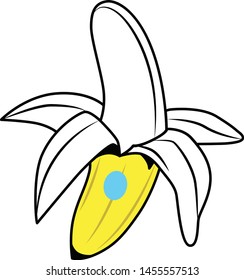 linear banana vector wiht colour