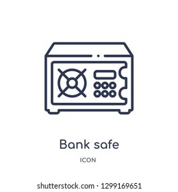 Linear bank safe icon from Insurance outline collection. Thin line bank safe icon isolated on white background. bank safe trendy illustration