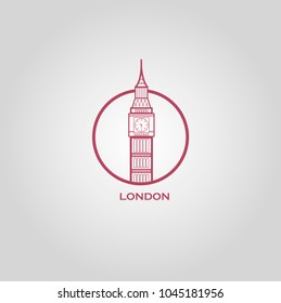 Linear banner of London city.