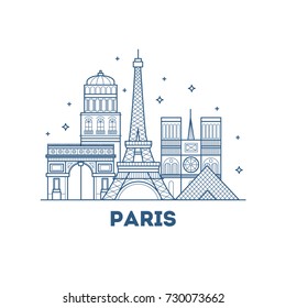 Linear banner of Paris city.