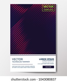 Linear banner with technological, scientific, abstract, geometric background. Set web banner templates for advertising and attracting customers with polygonal abstract shapes, lines.