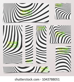 Linear banner with technological, scientific, abstract, geometric background. Set web banner templates for advertising and attracting customers with polygonal abstract shapes, lines.
