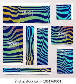 Linear banner with technological, scientific, abstract, geometric background. Set web banner templates for advertising and attracting customers with polygonal abstract shapes, lines.