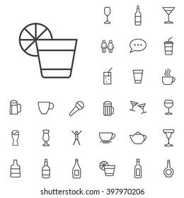 Linear bar icons set. Universal bar icon to use in web and mobile UI, bar basic UI elements set