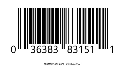 Linear barcode sample. Linear vector bar code template. Vector illustration