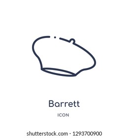 Linear barrett icon from Edit outline collection. Thin line barrett icon vector isolated on white background. barrett trendy illustration
