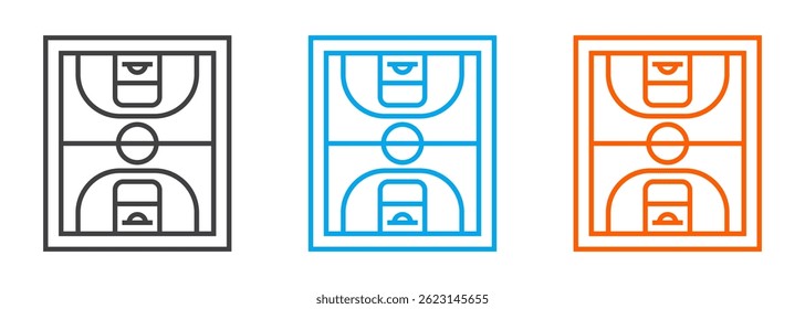 jogo de ícone de bola de basquete linear