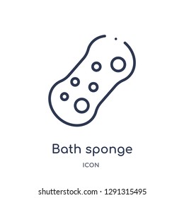 Linear bath sponge icon from Beauty outline collection. Thin line bath sponge vector isolated on white background.