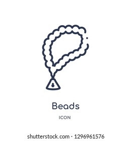 Linear beads icon from Cultures outline collection. Thin line beads icon isolated on white background. beads trendy illustration