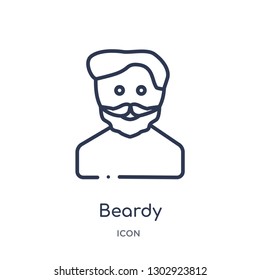 Linear beardy icon from Hygiene outline collection. Thin line beardy icon isolated on white background. beardy trendy illustration