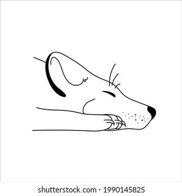 linear beautiful drawing mouse. Vector. Isolated from the background
