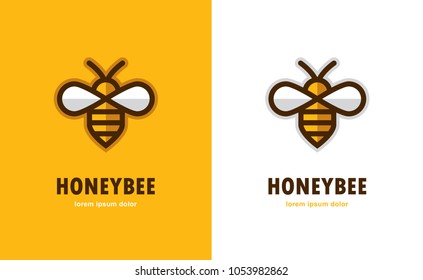 Linear bee icon. Honey logo.