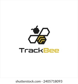 Linear bee icon. Honey logo.