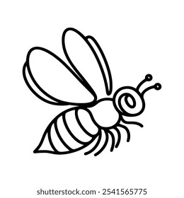  Linear bee icon isolated on white background. Black bee symbol. Vector illustration