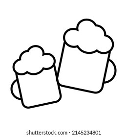 Linear Beer icon on the white background