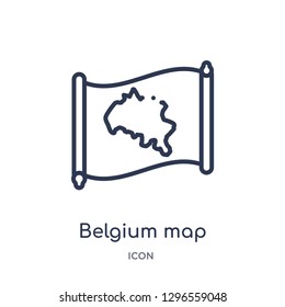 Linear belgium map icon from Countrymaps outline collection. Thin line belgium map icon vector isolated on white background. belgium map trendy illustration