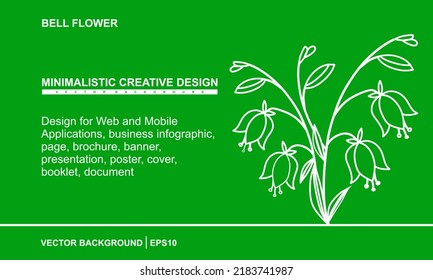 Linear Bell flower. Floral Design for Web and Mobile Applications, business infographic, page, brochure, banner, presentation, poster, cover, booklet, document. Vector eps10