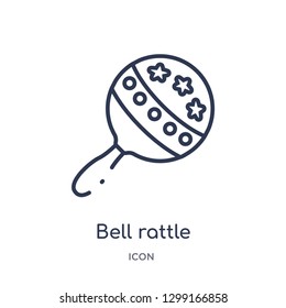 Linear bell rattle icon from Kid and baby outline collection. Thin line bell rattle icon isolated on white background. bell rattle trendy illustration
