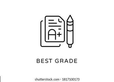 Linear Best Grade icon in vector. Logotype