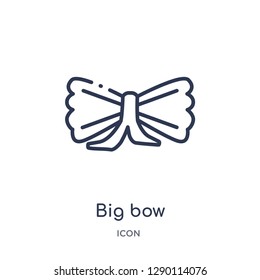 Linear big bow icon from Circus outline collection. Thin line big bow vector isolated on white background. big bow trendy illustration