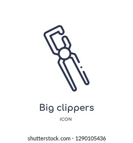 Linear big clippers icon from Construction outline collection. Thin line big clippers vector isolated on white background. big clippers trendy illustration