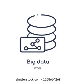 Linear big data icon from Artifical intelligence outline collection. Thin line big data vector isolated on white background. big data trendy illustration