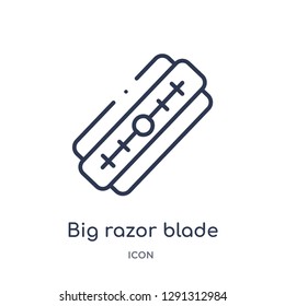Linear big razor blade icon from Beauty outline collection. Thin line big razor blade vector isolated on white background. 