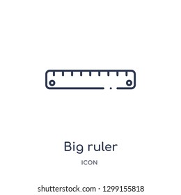 Linear big ruler icon from Measurement outline collection. Thin line big ruler icon isolated on white background. big ruler trendy illustration