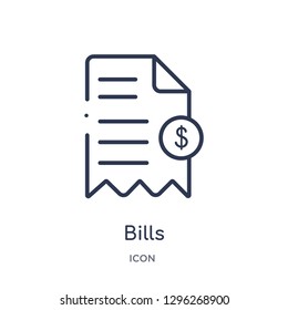 Linear bills icon from Ecommerce and payment outline collection. Thin line bills icon vector isolated on white background. bills trendy illustration