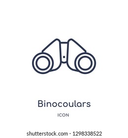 Linear binocoulars icon from General outline collection. Thin line binocoulars icon isolated on white background. binocoulars trendy illustration