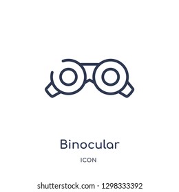 Linear binocular icon from General outline collection. Thin line binocular icon isolated on white background. binocular trendy illustration