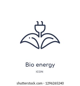 Linear bio energy icon from Ecology outline collection. Thin line bio energy icon vector isolated on white background. bio energy trendy illustration