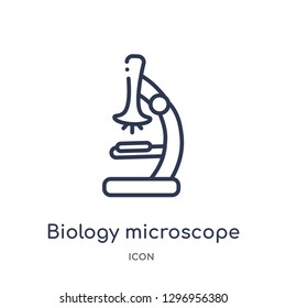 Linear biology microscope icon from Education outline collection. Thin line biology microscope icon isolated on white background. biology microscope trendy illustration
