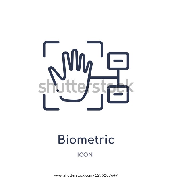 Linear Biometric Identification Icon Cyber Outline Stock Vector ...