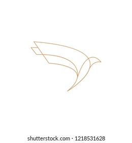 Linear Bird Logo, Luxury Eagle Icon, Vector Symbol Design