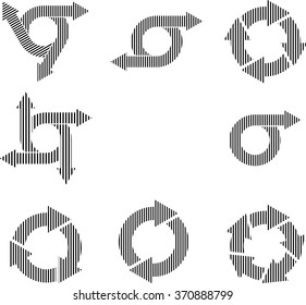 Linear Black Arrow . circular sign Design . 