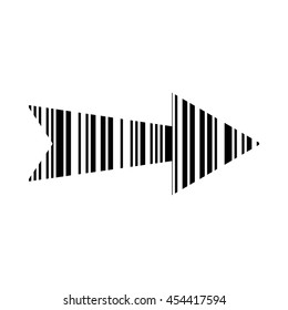 Linear black arrow icon in simple style isolated on white background