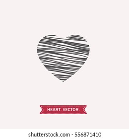 linear black heart icon, logo, symbol of love on white background. use in decoration, design, emblem. vector illustration.
