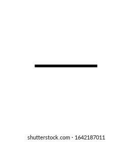 Linear black math symbol. monochrome Vector design of a minus. Isolated logo on white background.
