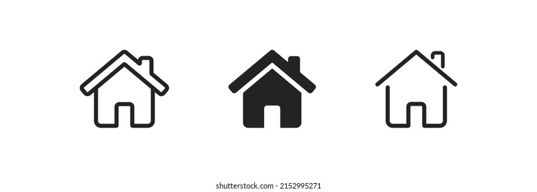 Linear, black, simple house vector icon. Flat home symbol. Simple building illustration. EPS10 