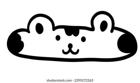 linear black and white cat portrait in vector.doodle style object for design. avatar for social networks.isolated stylized cat.Collection of portraits of cats