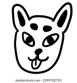 linear black and white cat portrait in vector.doodle style object for design. avatar for social networks.isolated stylized cat.Collection of portraits of cats