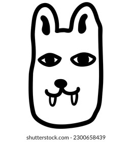 retrato lineal de gato blanco y negro en un objeto de estilo vector.doodle para el diseño. avatar para las redes sociales.gato aislado y estilizado.Colección de retratos de gatos