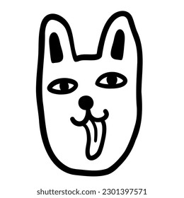 linear black and white cat portrait in vector.doodle style object for design. avatar for social networks.isolated stylized cat.Collection of portraits of cats
